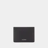 Jil Sander Black Leather Card Holder In Black