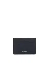 Jil Sander Logo Detail Leather Card Holder In Black