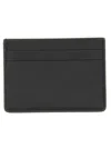 Jil Sander Black Leather Card Holder With Contrasting Stitching In Black