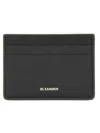 Jil Sander Logo Detail Leather Card Holder In Black
