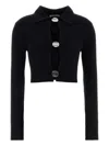 Jil Sander Cropped Cardigan Featuring Buttons And Ribbed Design In Black