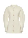 Jil Sander Wool Long Cardigan In Chalk