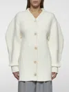 Jil Sander Wool Long Cardigan In Weiss