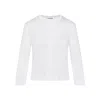 Jil Sander Button-up White Viscose Sweater With Floral Embellishment