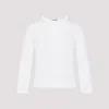 Jil Sander Button-up White Viscose Sweater With Floral Embellishment In Piuma