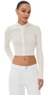 Jil Sander Cardigan With Polo Collar Chalk