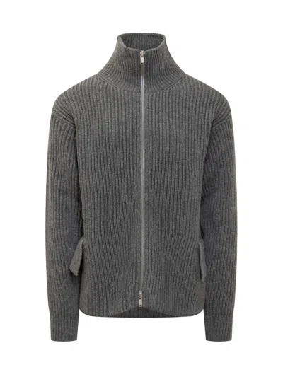 Jil Sander Cardigan With Zip In Grey