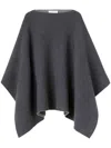 Jil Sander Wool And Cashmere Blend Cape In Gray