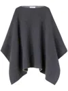 Jil Sander Wool And Cashmere Blend Cape In Grey