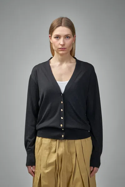 Jil Sander Cashmere Blend Crew-neck Cardigan In Blue