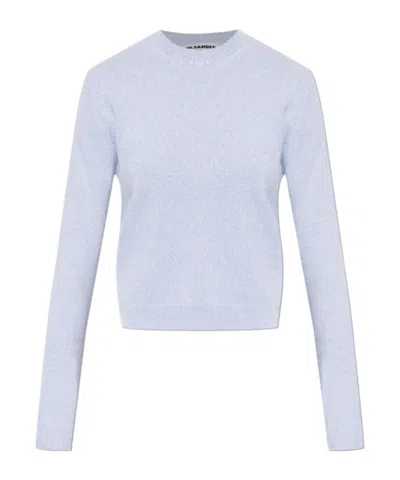 Jil Sander Cashmere Blend Crew-neck Sweater In Blue