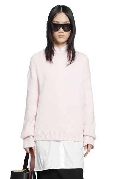 Jil Sander Cashmere Blend Crewneck Sweater In Pink