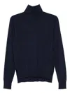 Jil Sander Fitted High-neck Cashmere Sweater In Blue