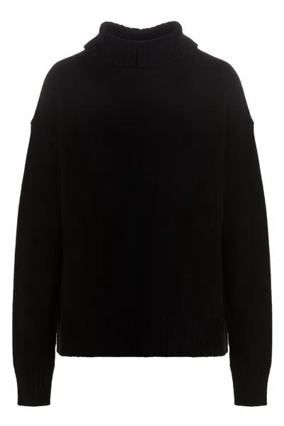 Jil Sander Cashmere Blend Sweater In Black