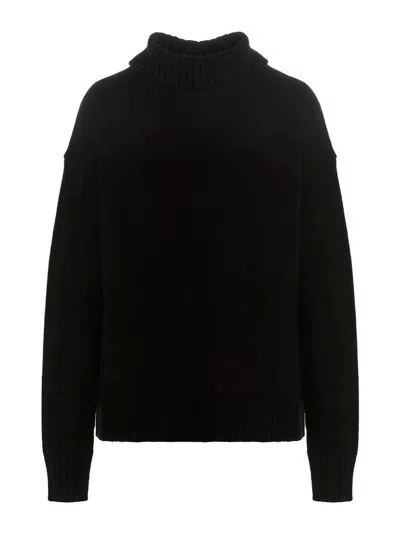 Jil Sander Cashmere Blend Sweater In Black