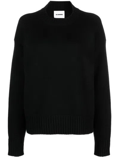 Jil Sander Knitted Long-sleeve Jumper In Black