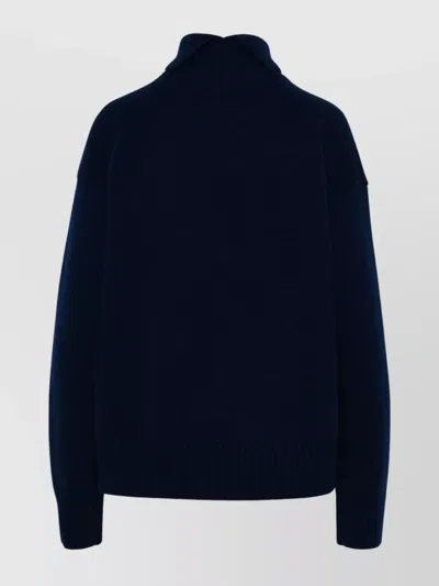 Jil Sander Cashmere Blend Turtleneck Sweater In Black