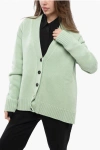 Jil Sander Cashmere-blended Cardigan With Asymmeric Hem