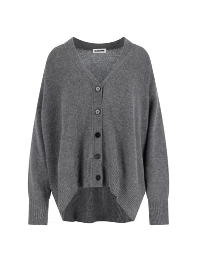 JIL SANDER CASHMERE CARDIGAN - GRAY
