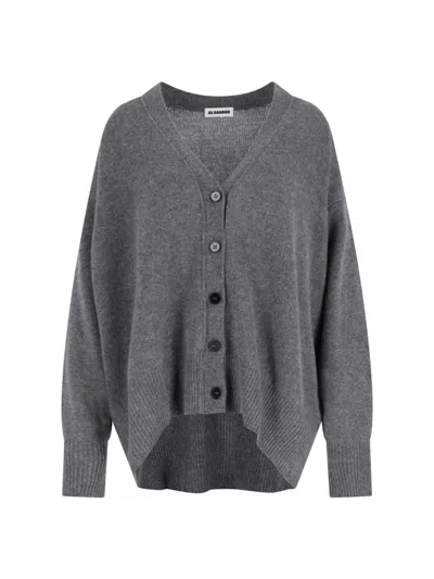 Jil Sander Cashmere Cardigan In Gray