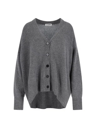 JIL SANDER JIL SANDER CASHMERE CARDIGAN – GRAY