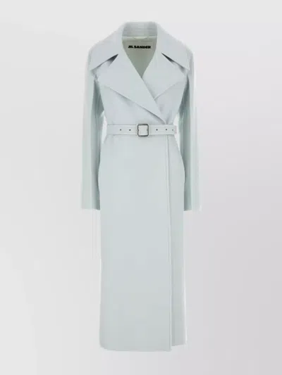 JIL SANDER CASHMERE COAT BELTED WAIST