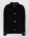 Jil Sander Cashmere Coat With Cuff Straps And Leather Trim