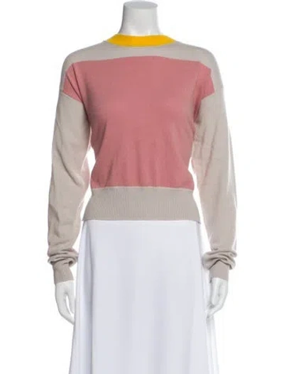 Pre-owned Jil Sander Cashmere Colorblock Pattern Sweater W/ Tags In Pink