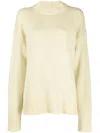 Jil Sander Cashmere-cotton Crewneck Jumper In Grün