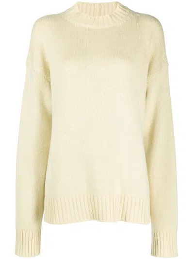 Jil Sander Cashmere-cotton Crewneck Jumper In Grün