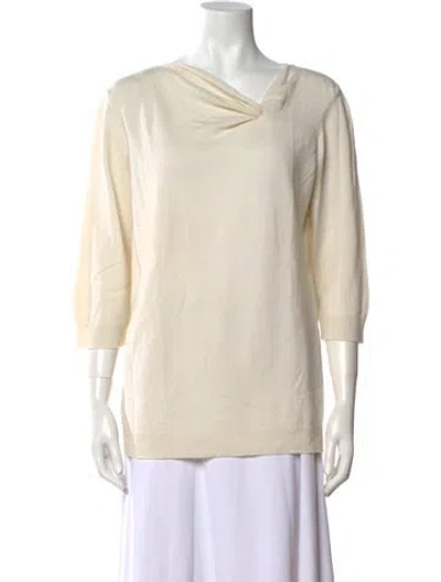 Pre-owned Jil Sander Cashmere Cowl Neck Sweater In White
