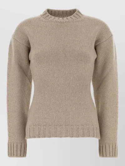 Jil Sander Cashmere Crew Neck Sweater Regular Fit In Brown