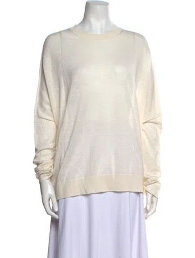 Pre-owned Jil Sander Cashmere Crew Neck Sweater In White
