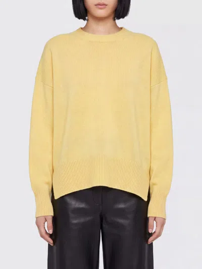 Jil Sander Cashmere Crewneck Jumper With Dropped Shoulders In Yellow