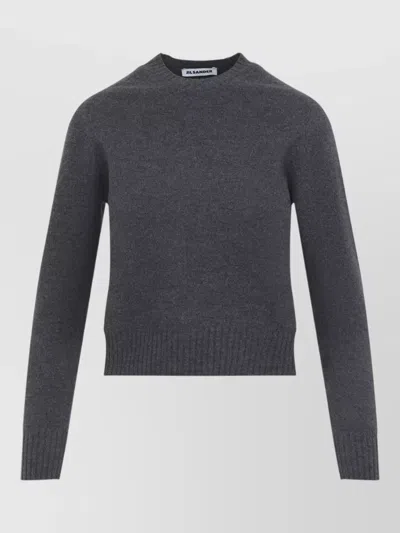 Jil Sander Cashmere Crewneck Sweater Long Sleeve Knit In Gray