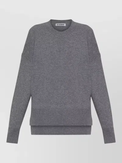 Jil Sander Cashmere Knit Sweater Crew Neck Design In Gray