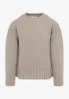 Jil Sander Sand Stone Cashmere Long Sleeves Cn Sweater
