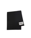 Jil Sander Cashmere Logo-patch Scarf In Black