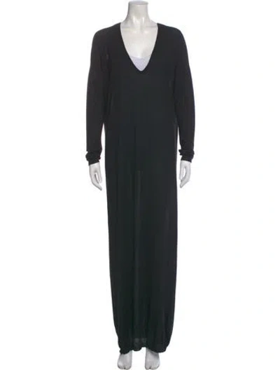 Pre-owned Jil Sander Cashmere Long Dress In Black