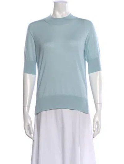 Pre-owned Jil Sander Cashmere Mock Neck Top In Blue