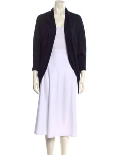 Pre-owned Jil Sander Cashmere Open Front Sweater In Black