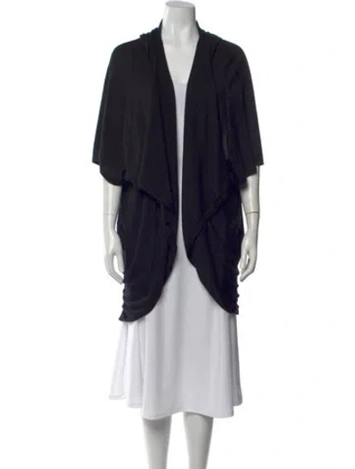 Pre-owned Jil Sander Cashmere Open Front Sweater In Black