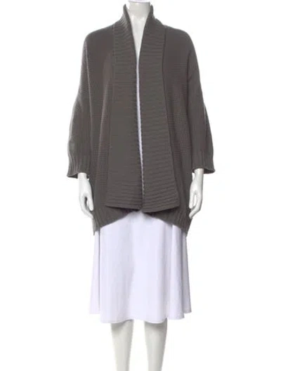 Pre-owned Jil Sander Cashmere Open Front Sweater In Gray