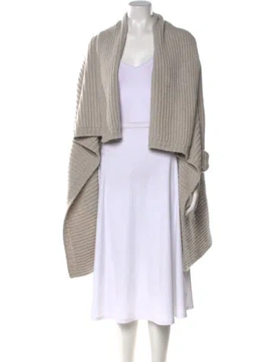Pre-owned Jil Sander Cashmere Open Front Sweater In Gray