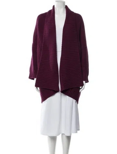 Pre-owned Jil Sander Cashmere Open Front Sweater In Purple