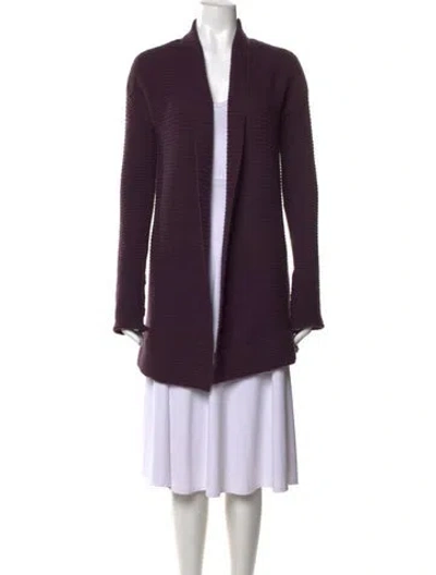 Pre-owned Jil Sander Cashmere Open Front Sweater In Purple