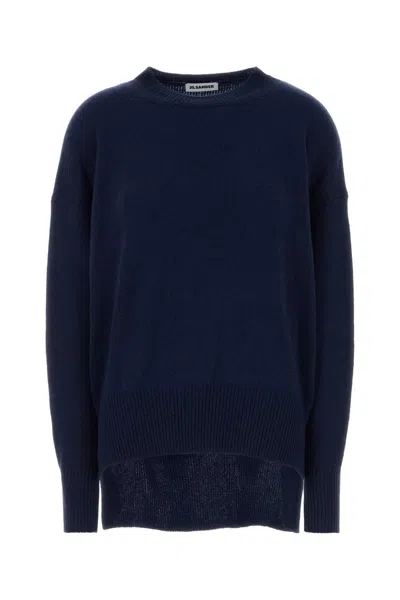 Jil Sander Cashmere Oversize Sweater In Blue