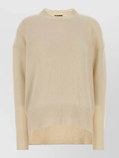 Jil Sander Cashmere Oversized Sweater Crew Neck Style In Brown