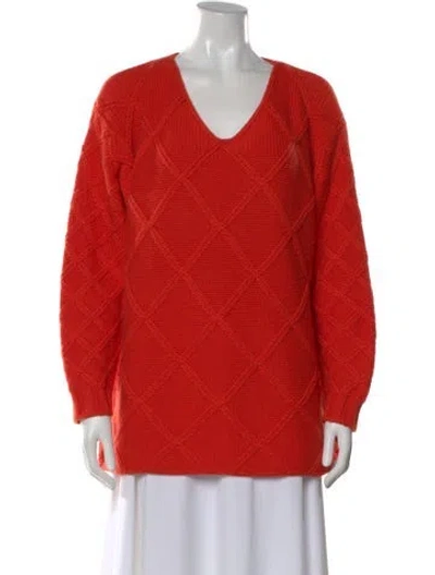 Pre-owned Jil Sander Cashmere Patterned Sweater In Orange