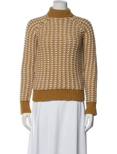 Pre-owned Jil Sander Cashmere Patterned Sweater In Yellow